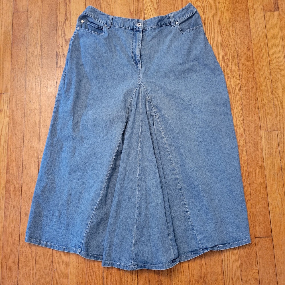 East of‎ LA Denim A Line Skirt 16W Blue Maxi Pockets Yellowstone Western Rodeo